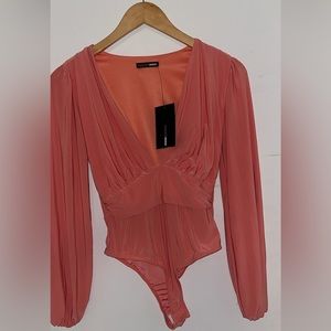 Fashion nova stretch long sleeve bodysuit